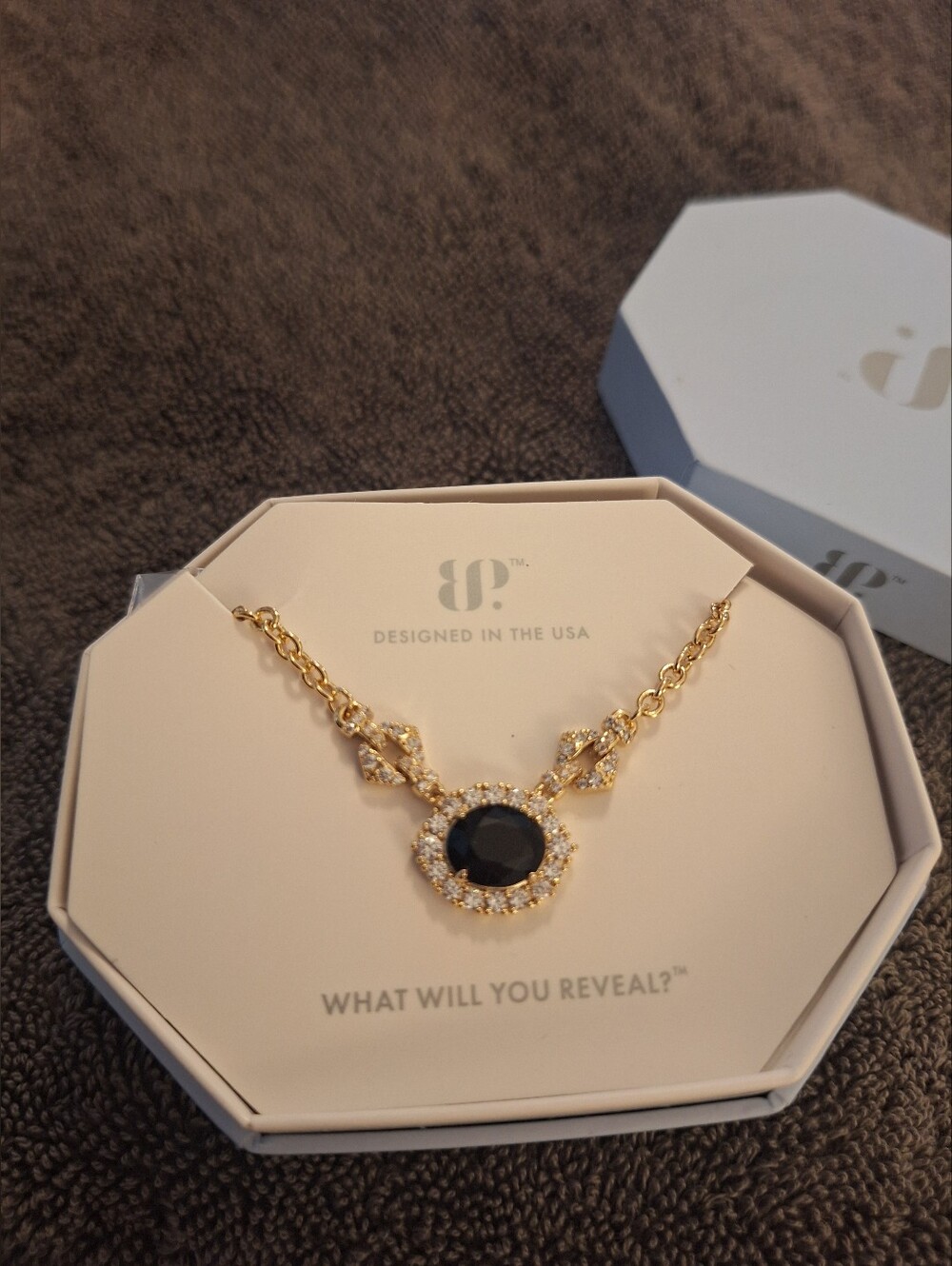 Bomb Party Original Necklace With Black Onyx Cubic Zirconia & Rose Gold Plating